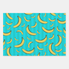 Bananenpatroon Inpakpapier Vlakke Vellen