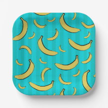 Bananenpatroon papieren bord