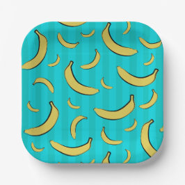 Bananenpatroon papieren bord