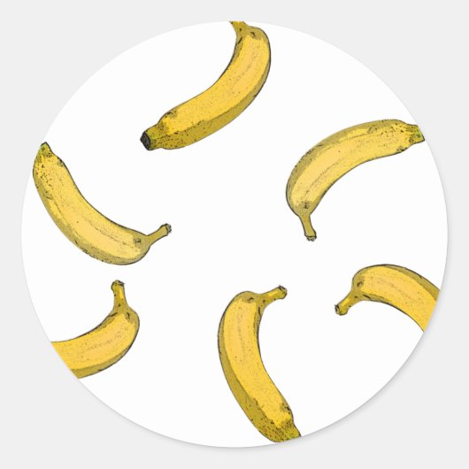 Bananenpatroonversie Ronde Sticker (Voorkant)