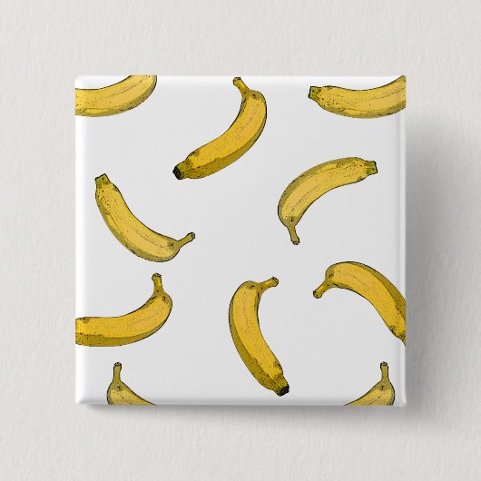 Bananenpatroonversie Vierkante Button 5,1 Cm (Voorkant)
