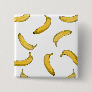 Bananenpatroonversie Vierkante Button 5,1 Cm
