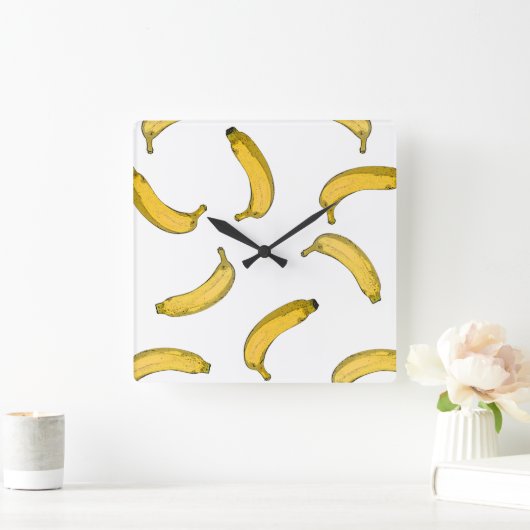Bananenpatroonversie Vierkante Klok (Huis)
