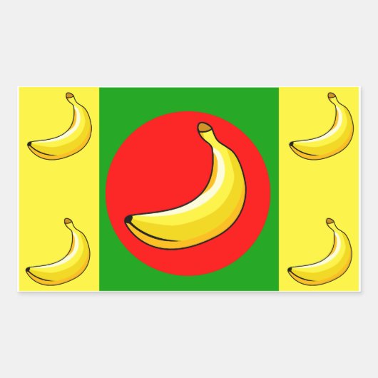 Bananenrepubliek Vlag Rechthoekige Sticker (Voorkant)