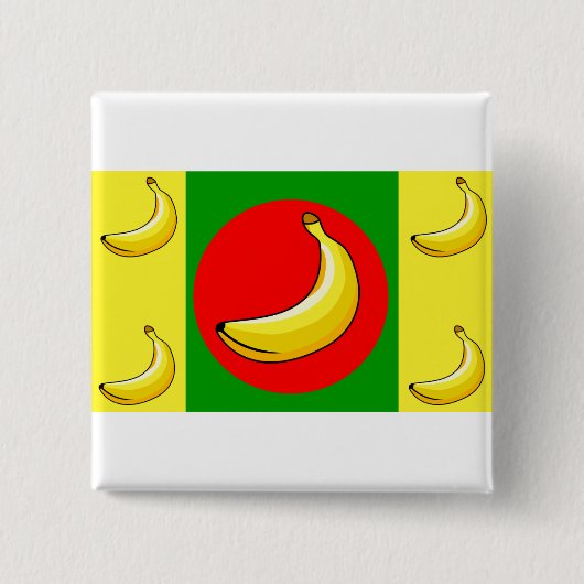 Bananenrepubliek Vlag Vierkante Button 5,1 Cm (Voorkant)