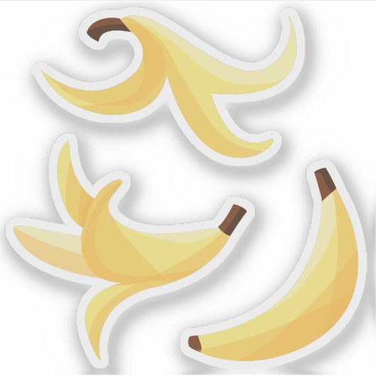 Bananenschillen veelhoek moderne symmetrische set sticker (Voorkant)