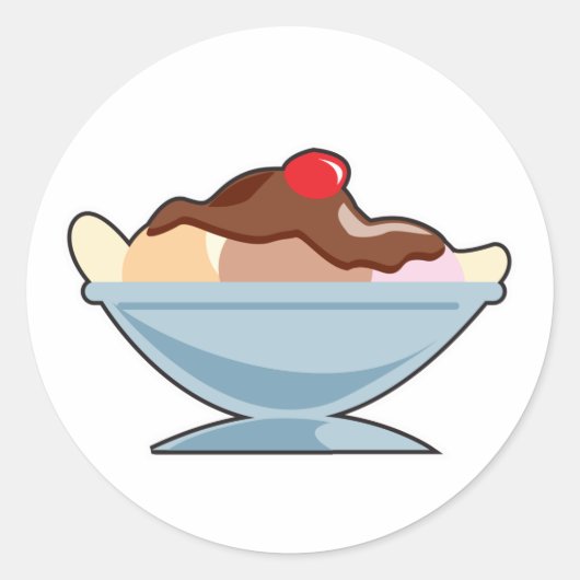 bananensplit ronde sticker (Voorkant)