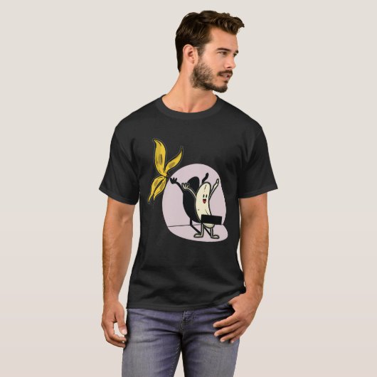 Bananenstriptease gecensureerd grappig t-shirt (Voorkant volledig)