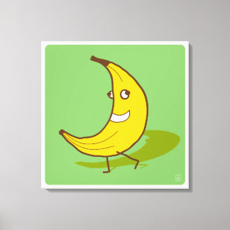 Bananenwandeling praat niet canvas afdruk