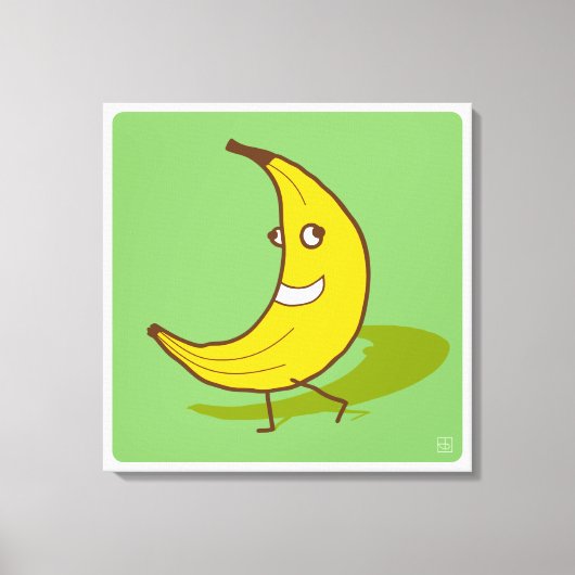 Bananenwandeling praat niet canvas afdruk (Voorkant)