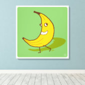 Bananenwandeling praat niet canvas afdruk (Insitu (Houten vloer))