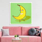 Bananenwandeling praat niet canvas afdruk (Insitu (Woonkamer))