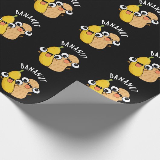 Bananut Funny Fruit Banana Pun Dark BG Cadeaupapier (Hoek)