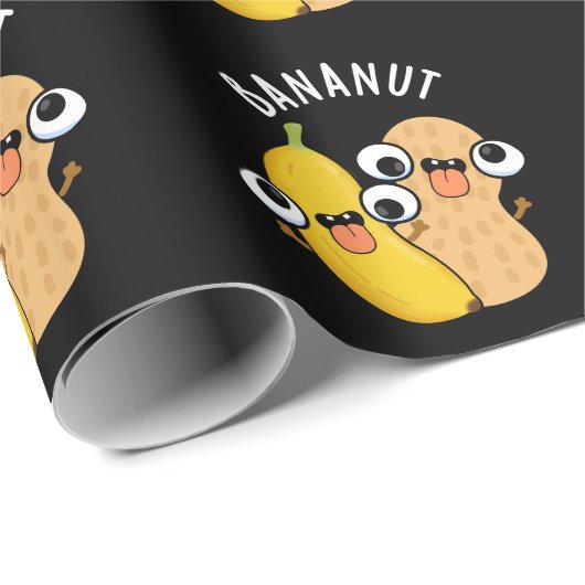 Bananut Funny Fruit Banana Pun Dark BG Cadeaupapier (Rol Hoek)
