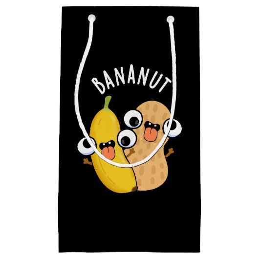 Bananut Funny Fruit Banana Pun Dark BG Klein Cadeauzakje (Voorkant)