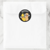 Bananut Funny Fruit Banana Pun Dark BG Ronde Sticker (Tas)