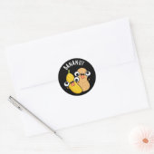 Bananut Funny Fruit Banana Pun Dark BG Ronde Sticker (Envelop)