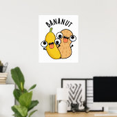 Bananut Funny Fruit Banana Pun Poster (Thuiskantoor)