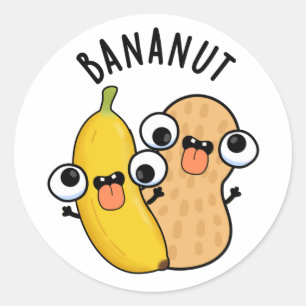 Bananut Funny Fruit Banana Pun Ronde Sticker