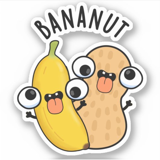 Bananut Funny Fruit Banana Pun Sticker (Voorkant)