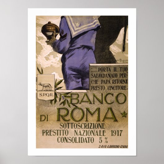 Banco di Roma (wit) Poster (Voorkant)