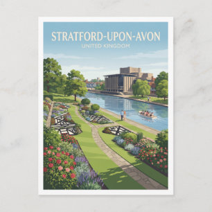 Bancroft Gardens en het Royal Shakespeare Theatre Briefkaart