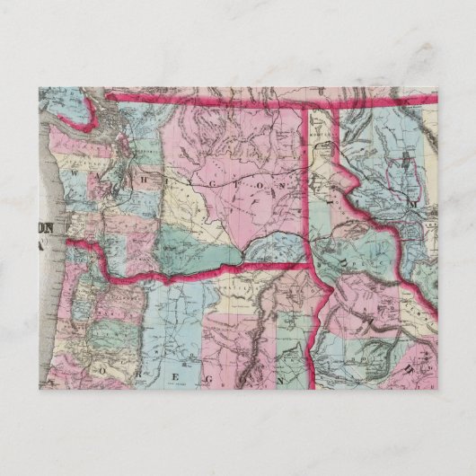 Bancroft's map of Oregon, Washington, Idaho Briefkaart (Voorkant)