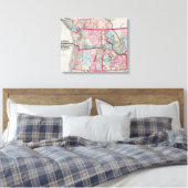 Bancroft's map of Oregon, Washington, Idaho Canvas Afdruk (Insitu (Slaapkamer))