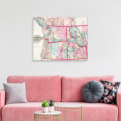 Bancroft's map of Oregon, Washington, Idaho Canvas Afdruk (Insitu (Woonkamer))