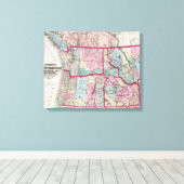 Bancroft's map of Oregon, Washington, Idaho Canvas Afdruk (Insitu (Houten vloer))