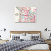 Bancroft's map of Oregon, Washington, Idaho Canvas Afdruk (Insitu (Slaapkamer))