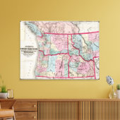 Bancroft's map of Oregon, Washington, Idaho Canvas Afdruk (Insitu (Woonkamer))