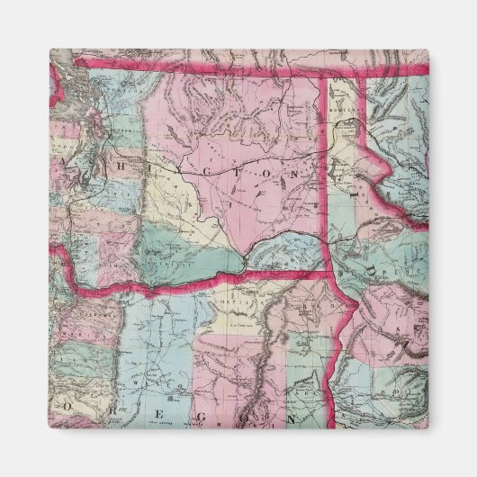 Bancroft's map of Oregon, Washington, Idaho Magneet (Voorkant)