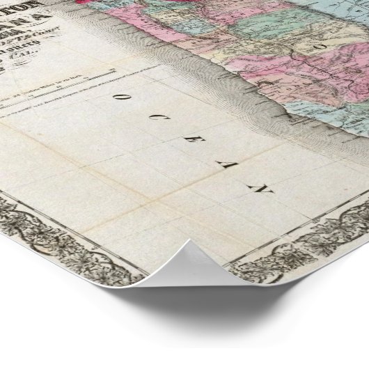 Bancroft's map of Oregon, Washington, Idaho Poster (Hoek)