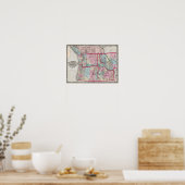 Bancroft's map of Oregon, Washington, Idaho Poster (Keuken)