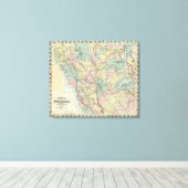 Bancroft's nieuwe kaart van centraal Californië Canvas Afdruk (Insitu (Houten vloer))