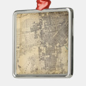 Bancroft's officiële Gids Kaart van San Francisco Metalen Ornament (Links)