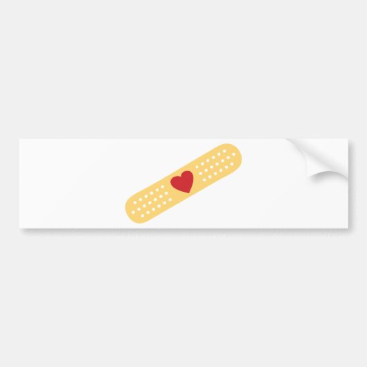 Band-Aid met een rood hart Bumpersticker (Voorkant)