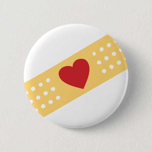 Band-Aid met een rood hart Ronde Button 5,7 Cm (Voorkant)