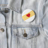 Band-Aid met een rood hart Ronde Button 5,7 Cm (In situ)