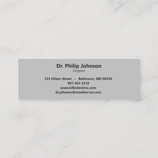 Band Aid Mini Visitekaartje (Achterkant)