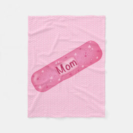 band-aid mom soft pink fleece deken