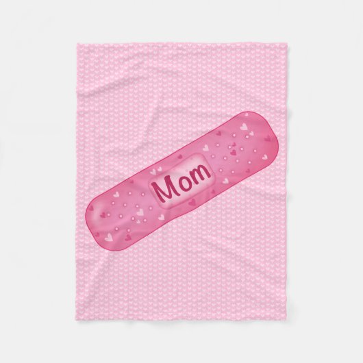 band-aid mom soft pink fleece deken (Voorkant)