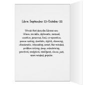 Band Astrology Sign Birthday Kaart sep 23-okt. 22 (Binnen (Links))