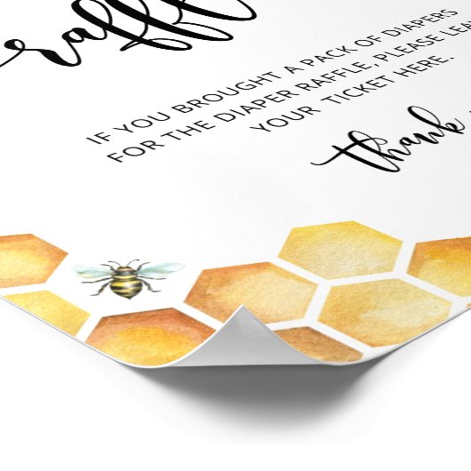 Band baby shower bijentapijt poster (Hoek)