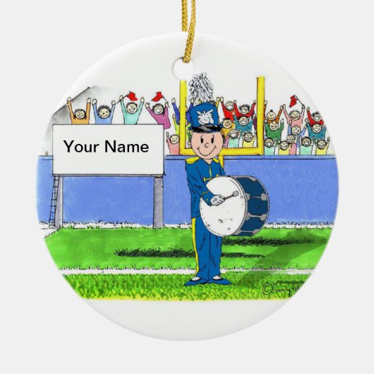 Band, Bass Drum - Mannelijk Keramisch Ornament (Voorkant)