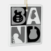 Band Blokken Blauw Keramisch Ornament (Rechts)