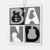 Band Blokken Blauw Keramisch Ornament (Links)