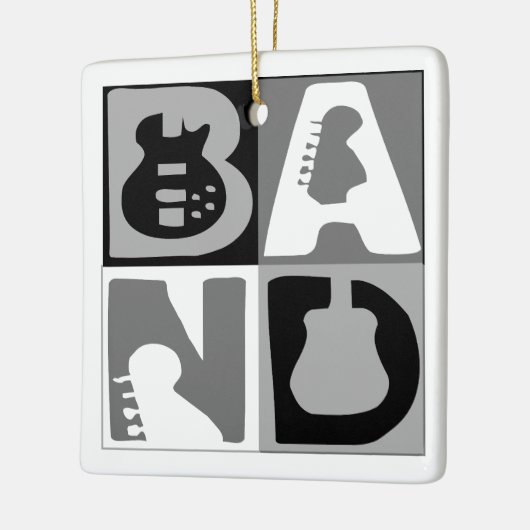 Band Blokken Blauw Keramisch Ornament (Links)