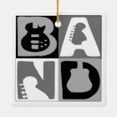 Band Blokken Blauw Keramisch Ornament (Achterkant)